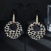 Long Retro Black And White Geometric Earrings, Women'S Personalized Style Earrings, Exaggerated Design With Small Face Enhancing Earrings