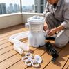 Pool Water Cycling Pump with Filter Insert, 330 Gallon Above Ground Pool Unit, Three-Pin Plug, Twin Hose Inlets and Connection Parts