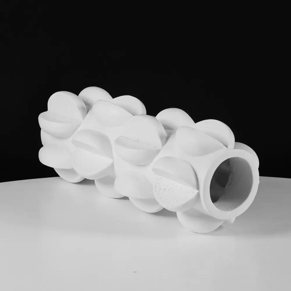 Tall Decorative Vase, White Matte - 37cm