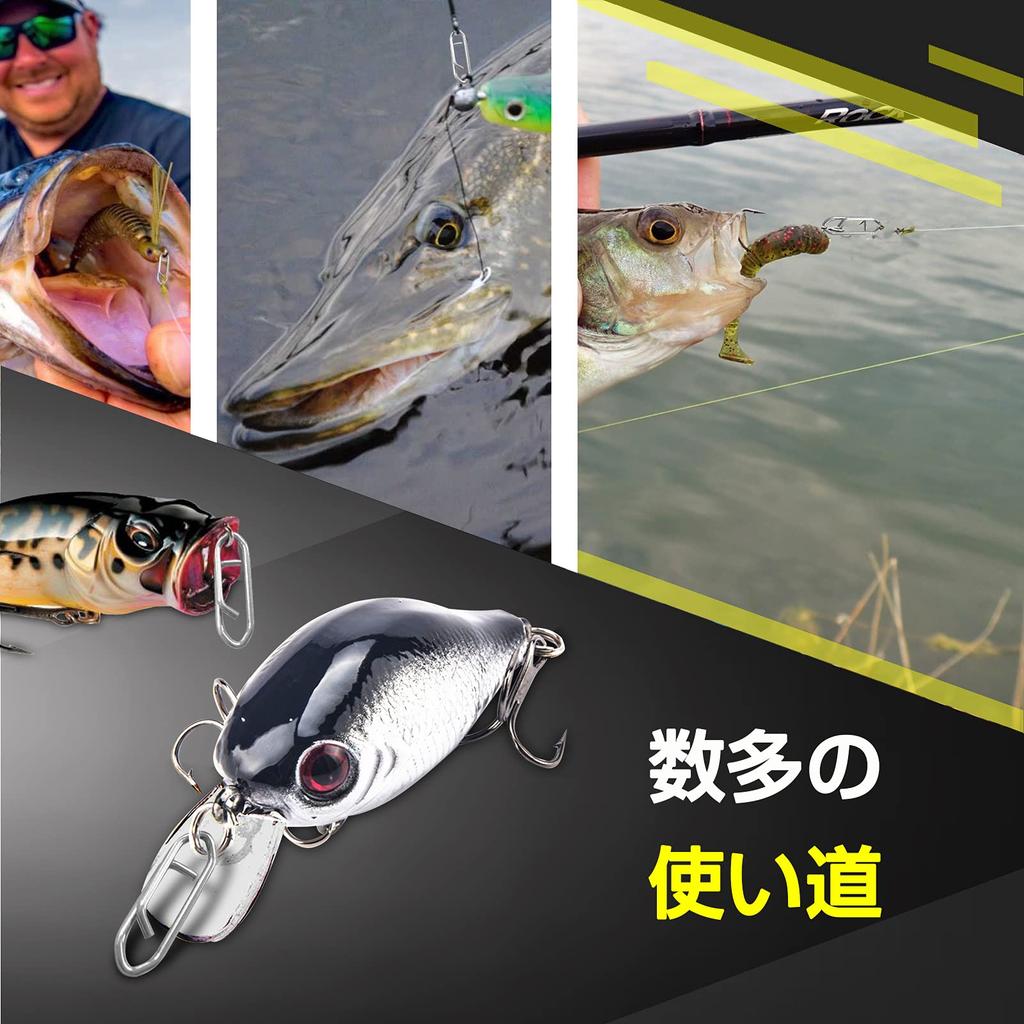 QISHUO Stainless Steel Swivels for Bluefish and Stream 50 Black Lures, Heavy-Duty Fishing, Saltwater, Fishing, 32kg, Pieces,