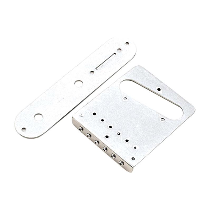 Vintage Carved Pattern Guitar Roller 6-Saddle Bridge and 3-Way Switch Control Plate Set for 6 String Electric Guitars