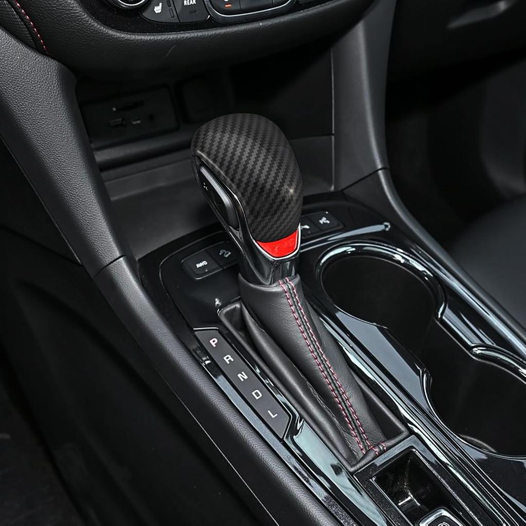 TOMALL Car Gear Shift Knob Cover Compatible with Chevy Colorado Crew Cab Equinox Malibu Shifter Panel Trim for Trax Blazer Trailblazer Gear Lever