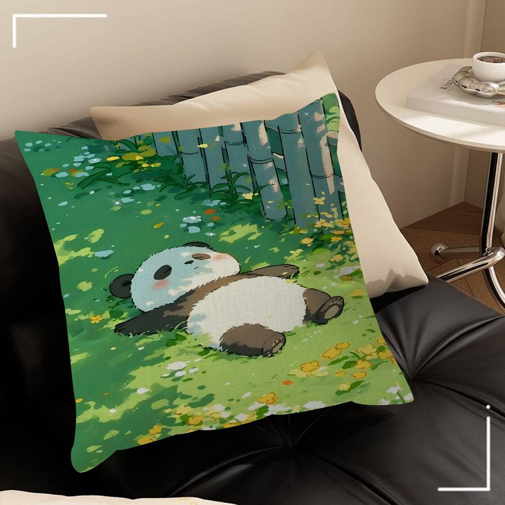 Cute Cartoon Panda Office Cushion Pillowcase Car Cushion Cover45X45CM Lumbar Pillowcase Sofa Pillowcover