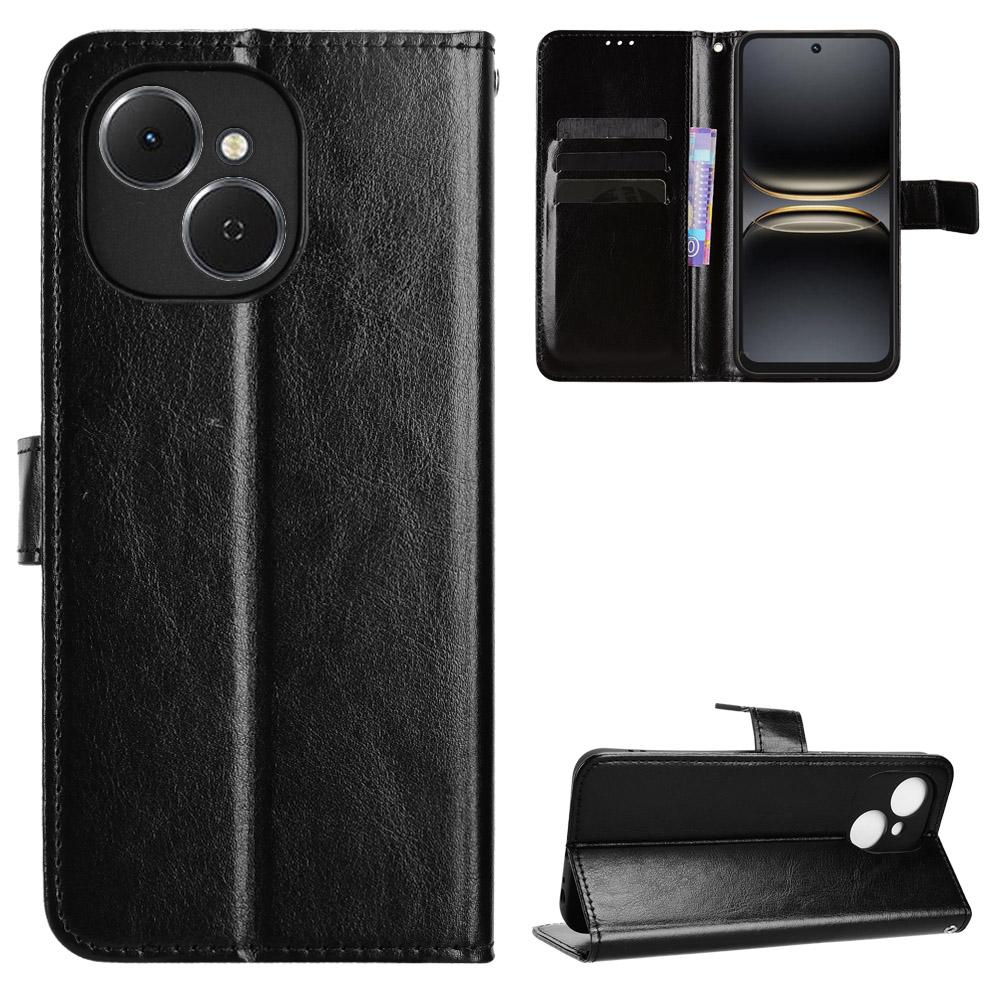 

Flip Cases for Tecno Spark 40C PU Leather Full-Body Protection Shockproof Durable Retro Phone Case for Tecno Spark 40C чорний