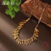 New Gold Small Leaf Fringed Necklace, Women's Retro Versatile High-end Leaf Necklace