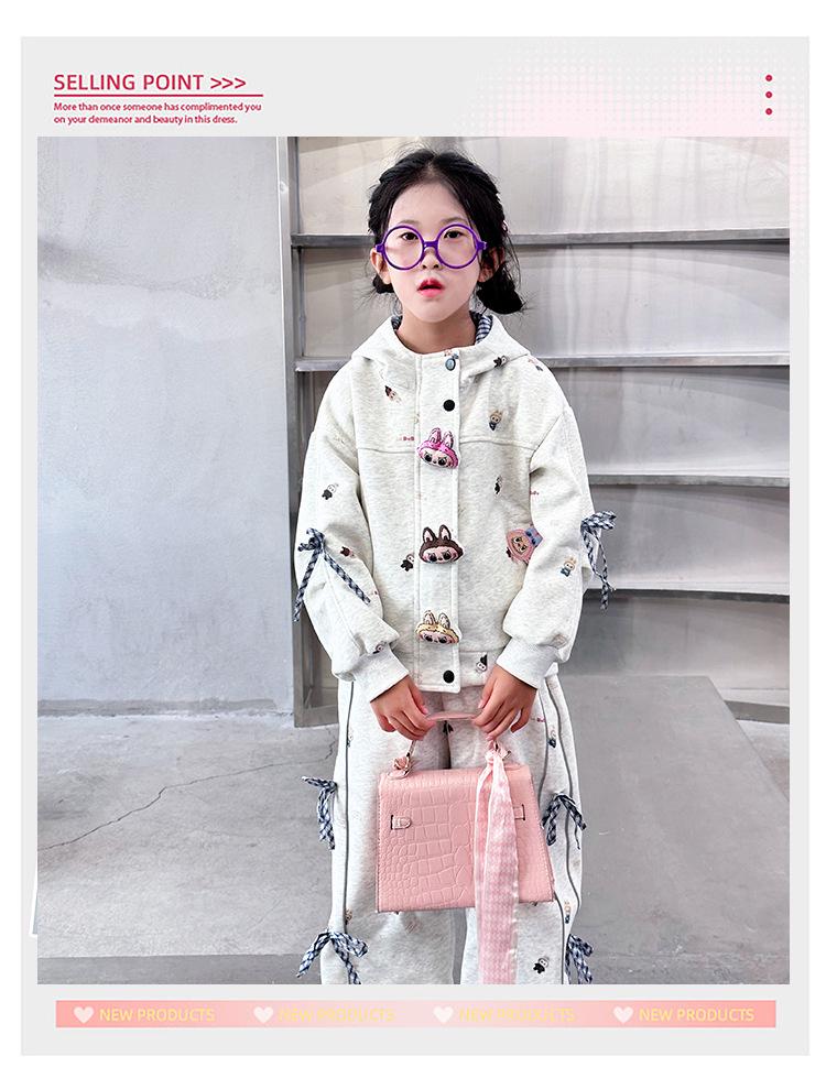 Dívčí set oblečení v korejském stylu na jaro a podzim 2025 - Trendy a ležérní pro střední a velké děti
