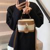 Splicing Fashionable Portable Box Bag Women's 2025 New Casual Versatile Messenger Bag Foreign Style Simple Shoulder Bag