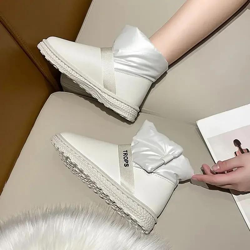 Fashion Womens Ankle Snow Boots New In Winter 2024 Booties Shoes for Women Plush Comfrtable Comfortable and Elegant High Quality Gyaru
