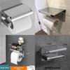 Steel Stainless 304 Toilet Paper Holder With Phone Shelf Modern Bathroom Decor