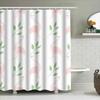 Modern Pink Swan Leaf Shower Curtain For Bathroom Decor Water-Resistant Fabric With Hooks 72 X 84 Inches Long