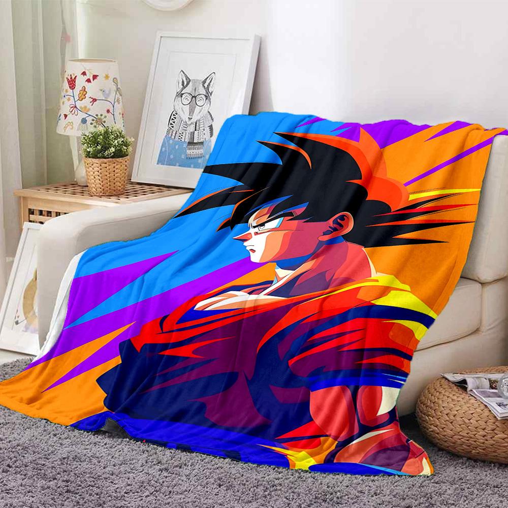1pc Dragon Ball Z Flannel Blanket [Cozy Throw Blanket] For Sofa, Bed, Travel, Camping, Livingroom, Office, Couch, Chair, And Bed