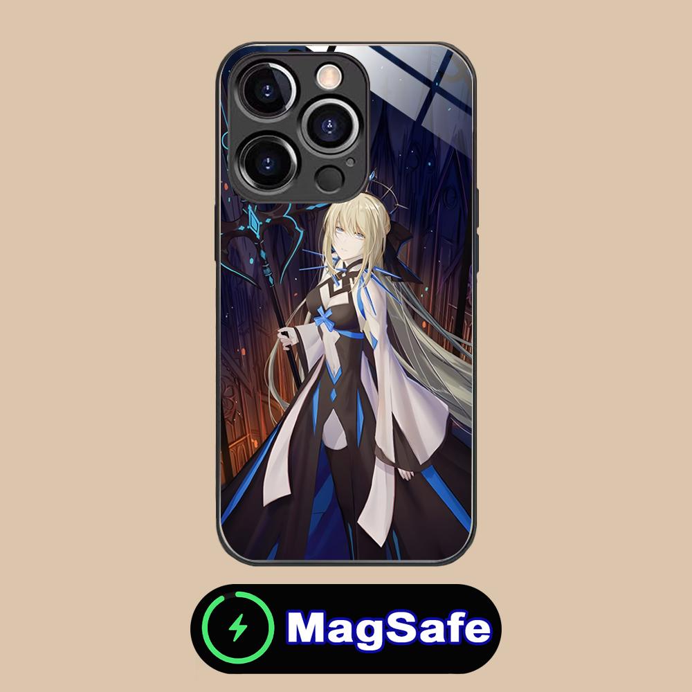 Anime FGO Morgan Phone Case for iPhone 17 16 15 14 13 12 11 Air Pro Max Plus Mini MagSafe Glass Colorful Cover Cover Smartphone