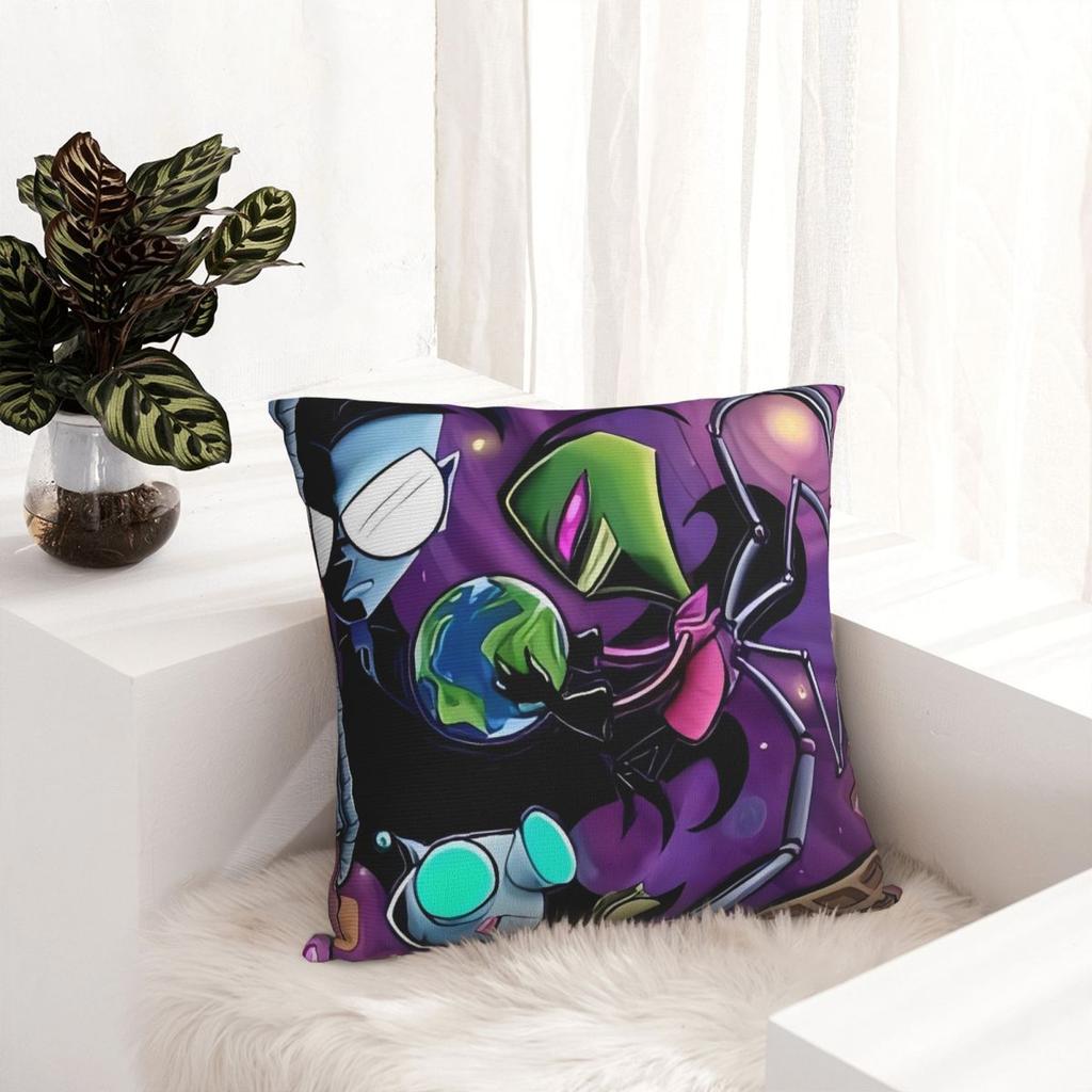 Pillow Cover Invaders Zims Retrro Cartoon Printed Cushion Cover Morden Pillow Case For Sofa Home Decorative Pillowcases