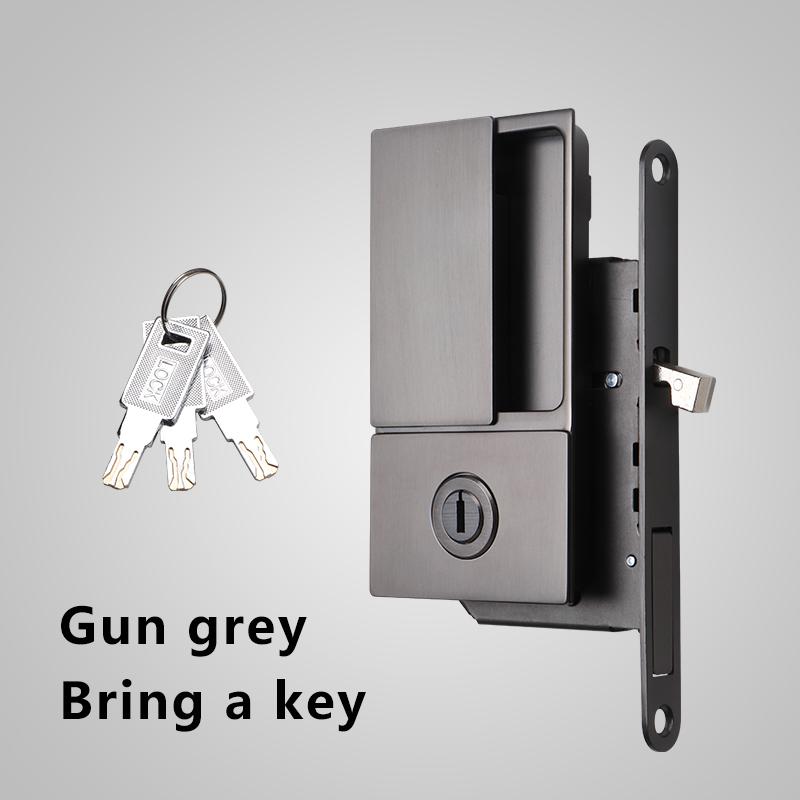 Invisible Pocket Door Lock with Double-Sided Handle Ghost Door Hook Minimalist Kitchen Sliding Door Lock for Home Security