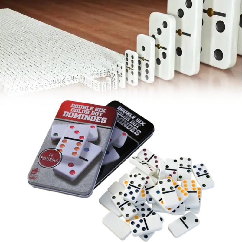 Double Colour Six Dot Dominoes Game Set Kids Educational Toys Gift Interaction