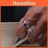 Unique Fashionable Womens Blue Zircon Copper Ring With Chic Geometric Style
