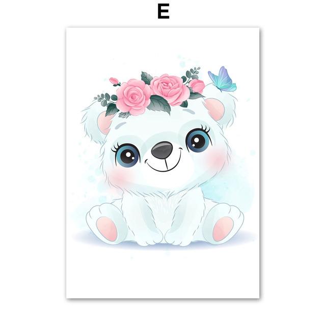 Koala Panda Waschbär Pinguin Wal Krake Robbe Nordic Poster und Drucke Wand Kunst Leinwand Malerei Wand Bilder Kinderzimmer Dekor