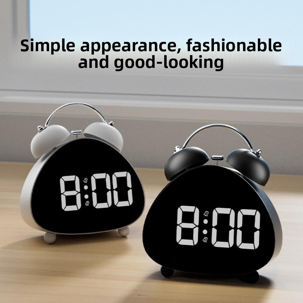LED Electronic Display LED Clock Super Loud Sound Vintage Electronic Clock Plastic Mechanical Ringing Smart Alarm Clock Room