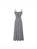 Korean Style Striped Camisole Dress: Elegant, Sleeveless, Off-Shoulder Bodycon Long Skirt