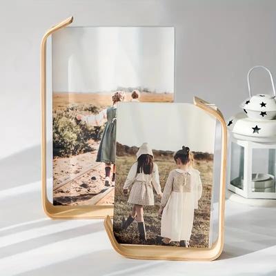 Elegant Acrylic Wooden Photo Frame Aesthetic Wedding Party Pictures Sculptural Frames DIY Calendar Display Aesthetic Room Decor