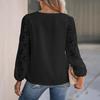 Spring New Women's V-neck Lace Hollow Lace Long-sleeved Loose Pullover Shirt