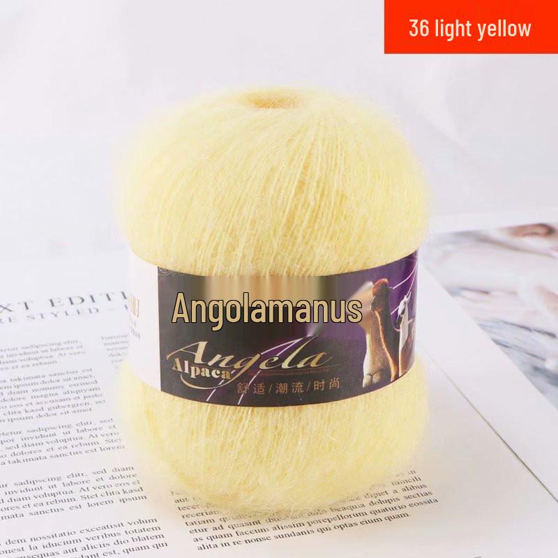 Angora Mohair Yarn - 42g Fine Long-Hair for Crochet, Knitting & Machine Use, Ideal for Coats & Shawls, Free Shipping