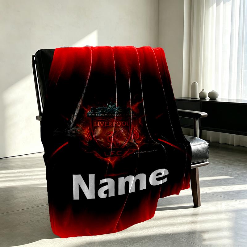 Custom Name Personalized Football team F.C Print Blankets, Home Decor, Bedroom, Sofa, Camping, Couch, Gifts for Birthday Christmas