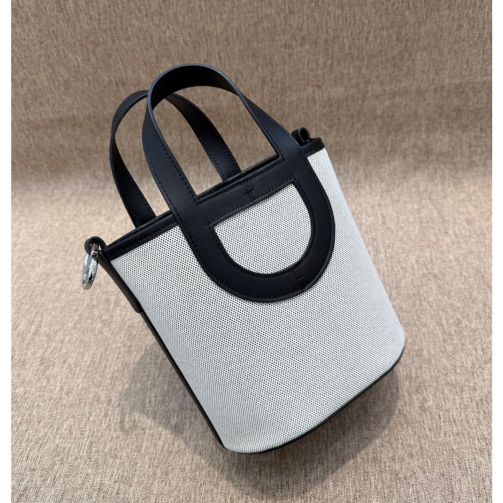 2026 Neue Mode Leinwand mit Swift Erstes Rindsleder Schweinenase Eimer Tasche Langlebiger Gemüsekorb Handtasche