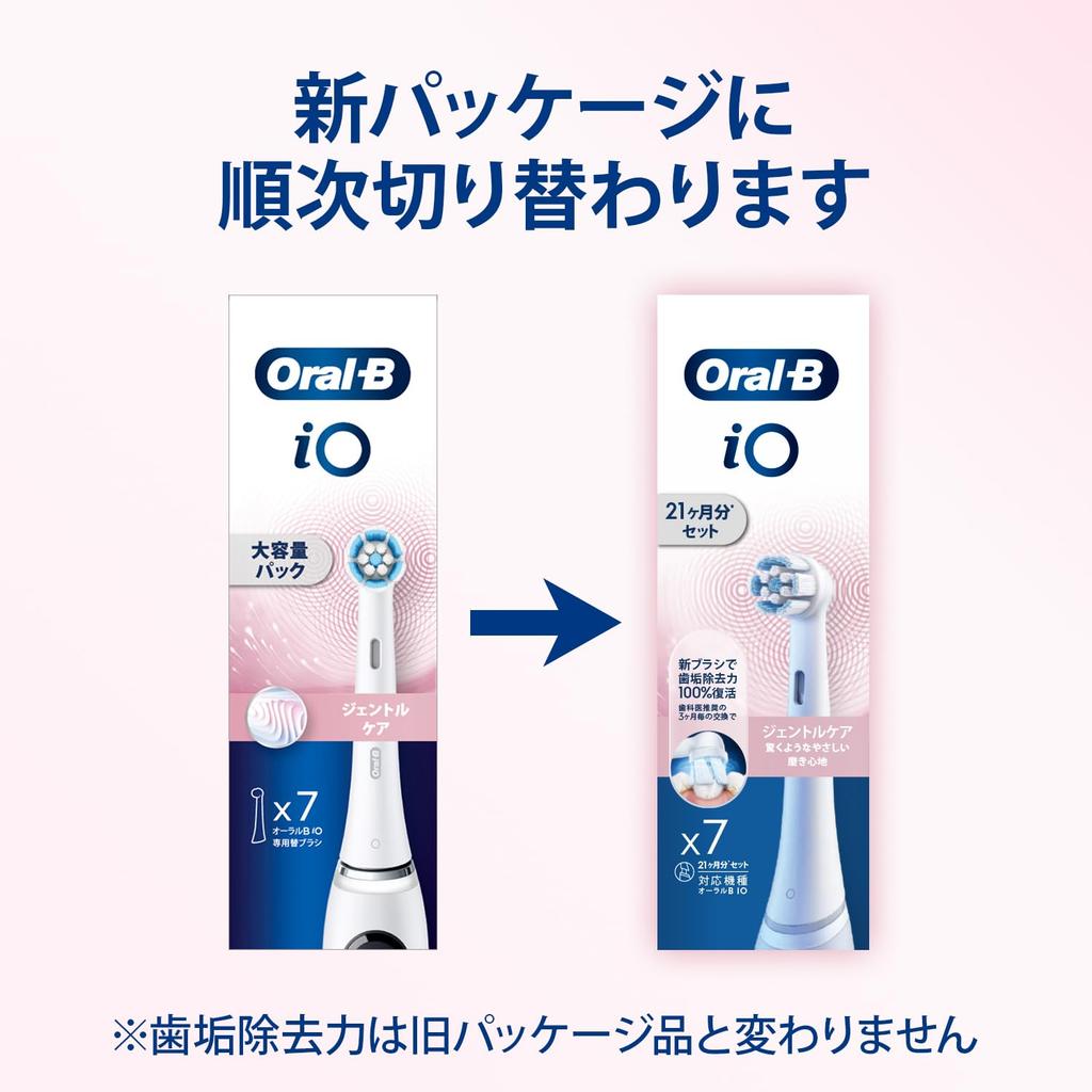 Braun iO Gentle Care Replacement Brush Set for iO Year Supply Oral-B (7 Brushes) Series, White, 1.5 (iORBSW-7EL)