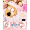 8 PCS Mini Powder Puff, Velour Finger Setting Powder Puffs for Face, Small Drop-Shaped Makeup Sponge (Black+White+Nude+Pink)