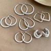 Silver Needle Korean Polka Dot Geometric Ear Cuffs - Light Luxury & Fashionable Temperament Earrings.