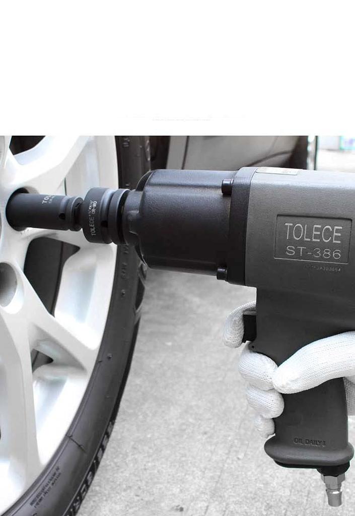 Socket conversion adapter set with square drive socket wrench 4-piece (black)