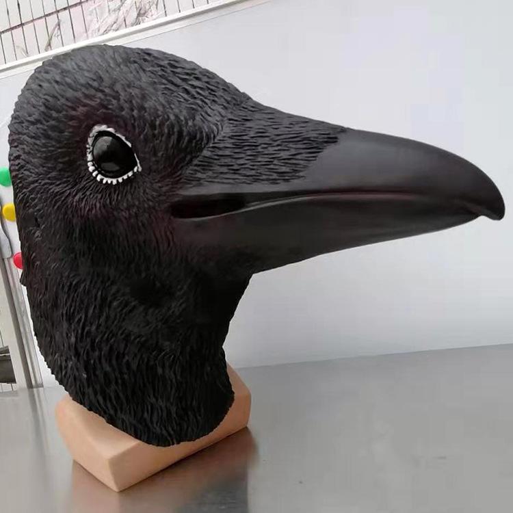 

New Halloween Crow Mask Latex Animal Beak Headgear cos Funny party costume props Average Size