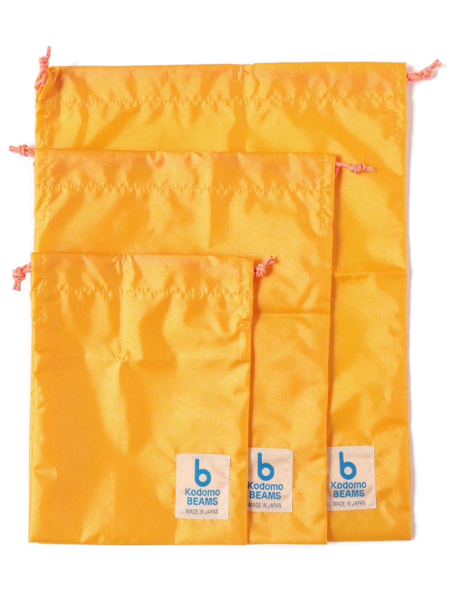 

Kodomo Beams Nylon Drawstring Bag Set of 55640080230 Wallet/Pouch 3, Kids, Yellow,