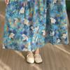 DIMANAF Women New 2026 Sundress Plus Size Summer Casual Print Long Dress Cotton Loose Oversize Maxi Floral Beach Holiday