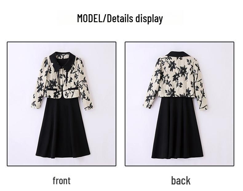 2024 Spring Women's Two-Piece Chinese Style Coat Dress - Small Size Fashion Suit Skirt
