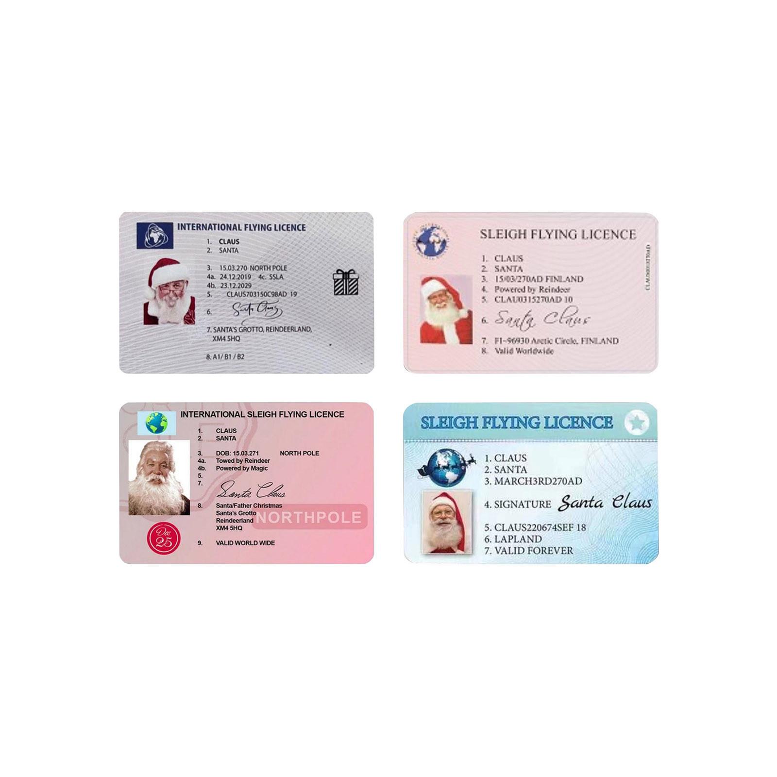 

Креативные летные права Санта-Клауса-Рождественские водительские права, рождественские подарки для детей, украшение для рождественской елки