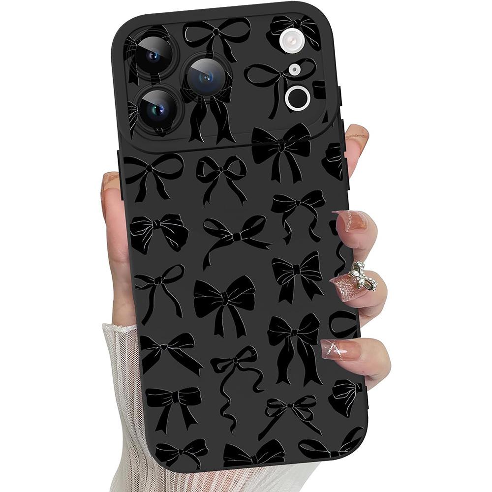 Simple High-end Bow Apple 17promax Mobile Phone Case Liquid Silicone Soft Case iPhone13 Protective Case