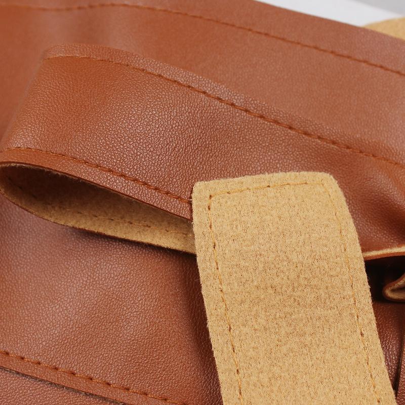 Ruffle Corset Belt Waistband Wide Cummerbund PU Leather Lace-up Shirt Dress Decor