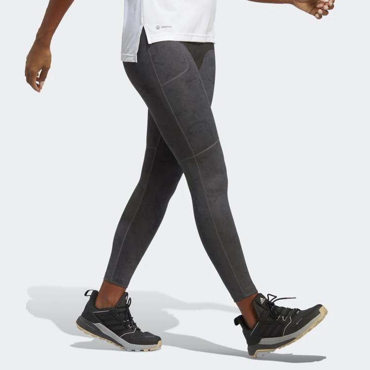 Adidas Solid Color High Waist Slim Fit Sports Pants Women Bottoms Gray HM4067