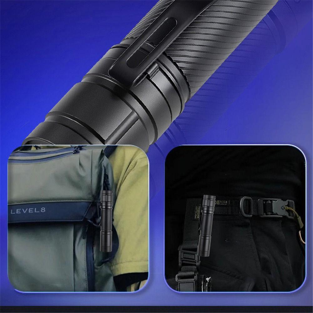 Type-c Charging Torch Light with Clip Outdoor Camping Lantern Strong Light Flashlight  Night Hiking