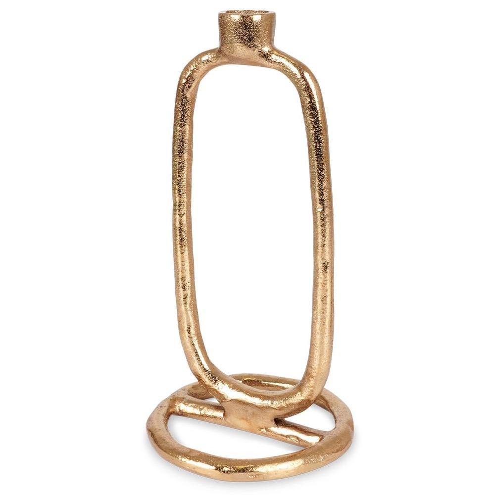 Gold Metal Candlestick Stand for a Long Candle Decorative Table 24 cm