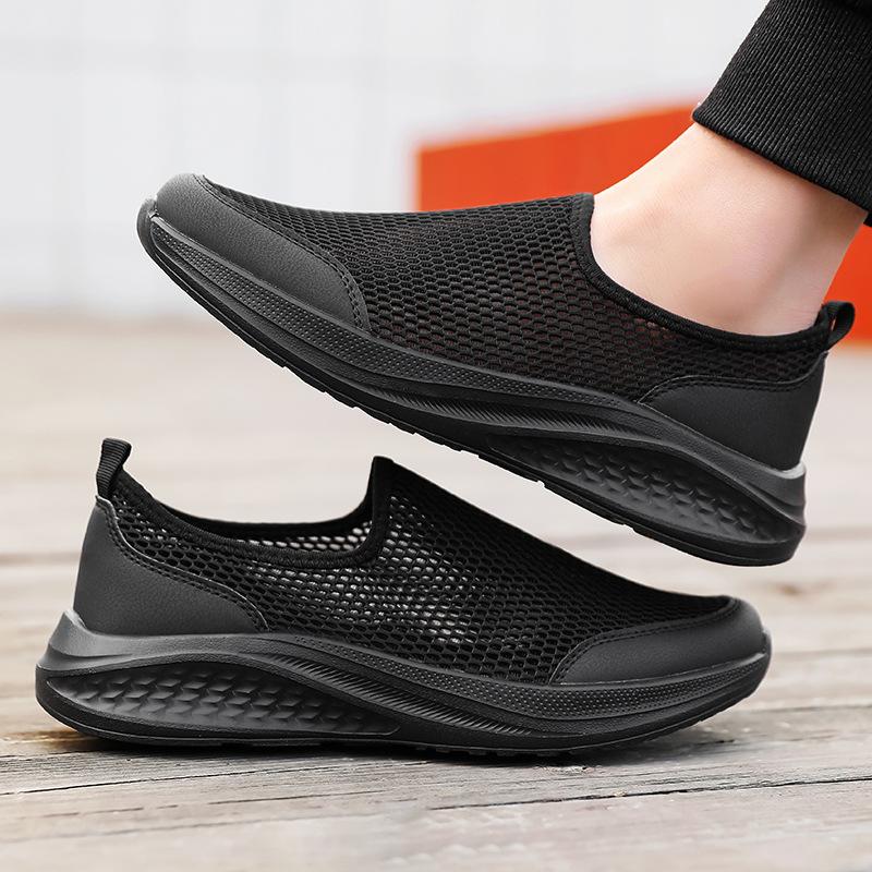 Hollow sneakers 46 large size 47 breathable 48 mesh shoes one pedal elderly walking shoes