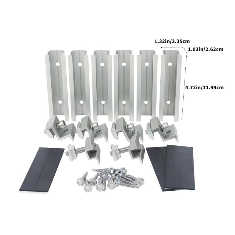 Aluminum Solar Panel End Clamps with Not Slip Grooves Roof Mount Solar Brackets for 30 to 35mm Frame Cabin Marine