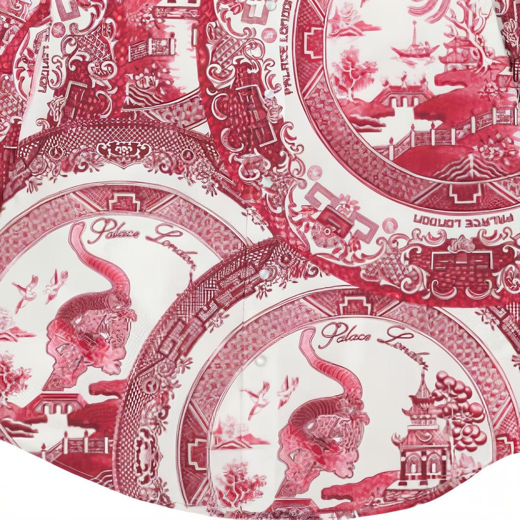 Palace China Plate Shirt Red Unisex Tops P22SHT112