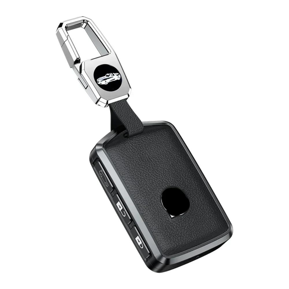 Aluminum Alloy Leather Car Key Case Cover Shell For Volvo S90 S60 Xc60 Xc90 Xc40 C40 V60 V90 T6 T8 Auto Accessaries Keychain