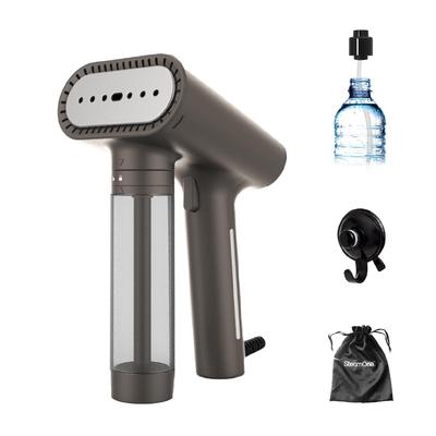 Parownica do ubrań SteamOne NS1750T Titanium 18 g w 30 można używać w trybie ciągłym z plastikową butelką S-Nomad Lekka/mocna para/uruchamia się