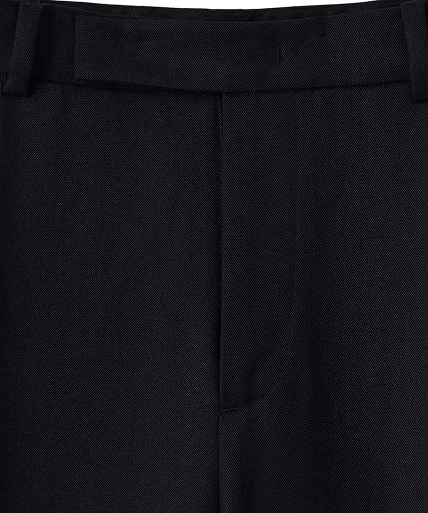 NOIRER Wool One-Tuck Relaxed Slacks (Black)