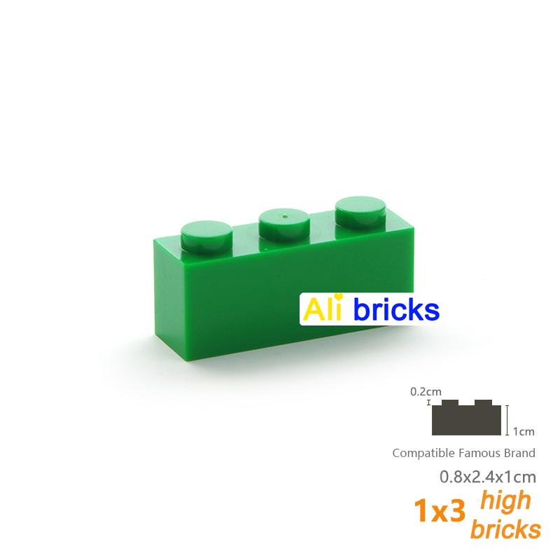 60pcs DIY Building Blocks Thick Figures Bricks 1x3 Dots Educational Creative Size Compatible With 3622 Plastic Toys for Children