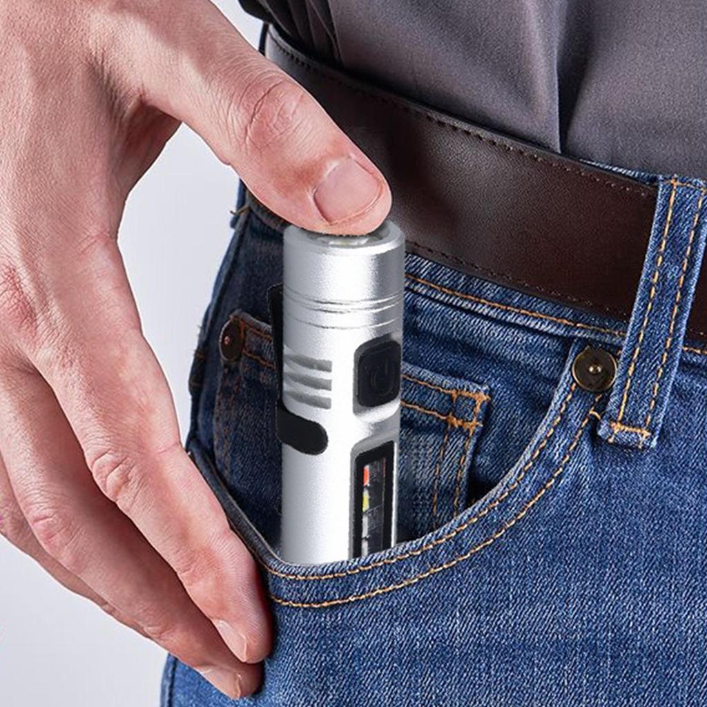 Mini Led Flashlights Rechargeable 1200mAh Battery Multi-Functional Mini Flash Light for Camping for Night Walking Fishing Hiking